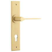 Como Lever Brushed Brass Chamfered Backplate