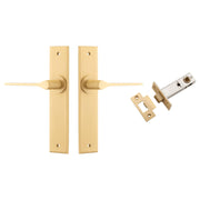 Como Lever Chamfered Backplate Passage Kit Brushed Brass