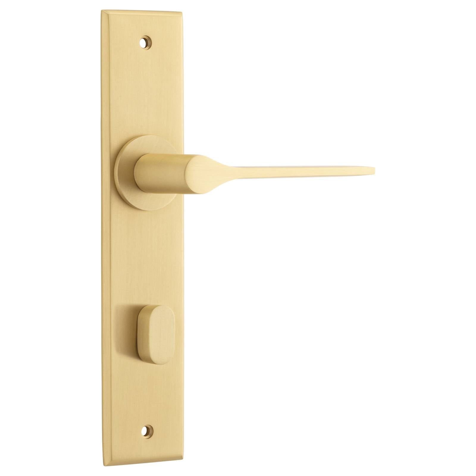 Como Lever Brushed Brass Chamfered Backplate