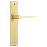 Como Lever Brushed Brass Chamfered Backplate