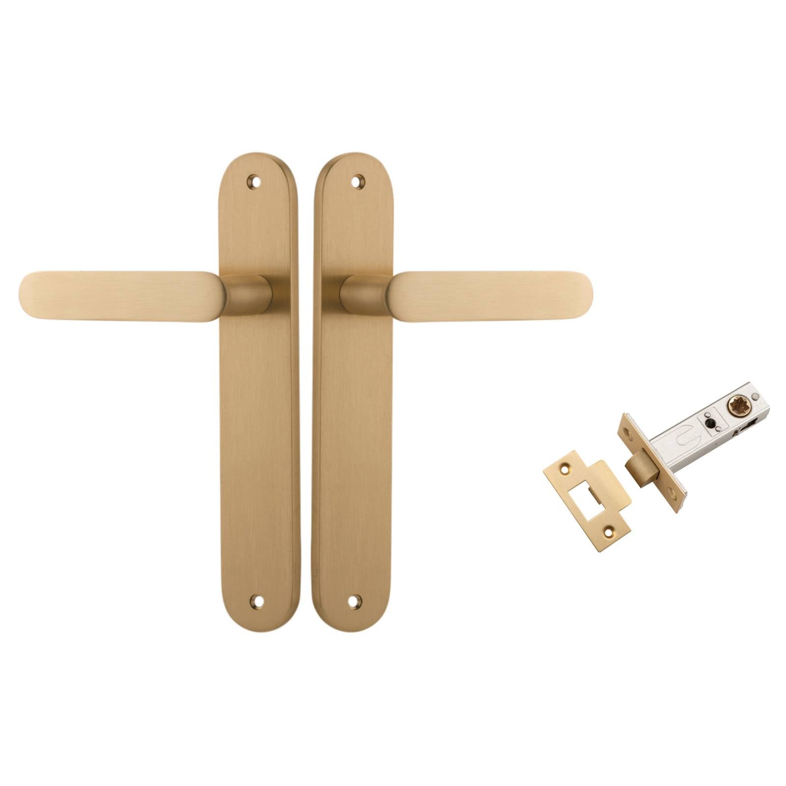 Bronte Lever Oval Backplate Passage Kit Brushed Brass