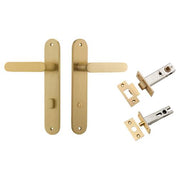 Bronte Lever Oval Backplate Privacy Kit w Privacy Turn Brushed Brass