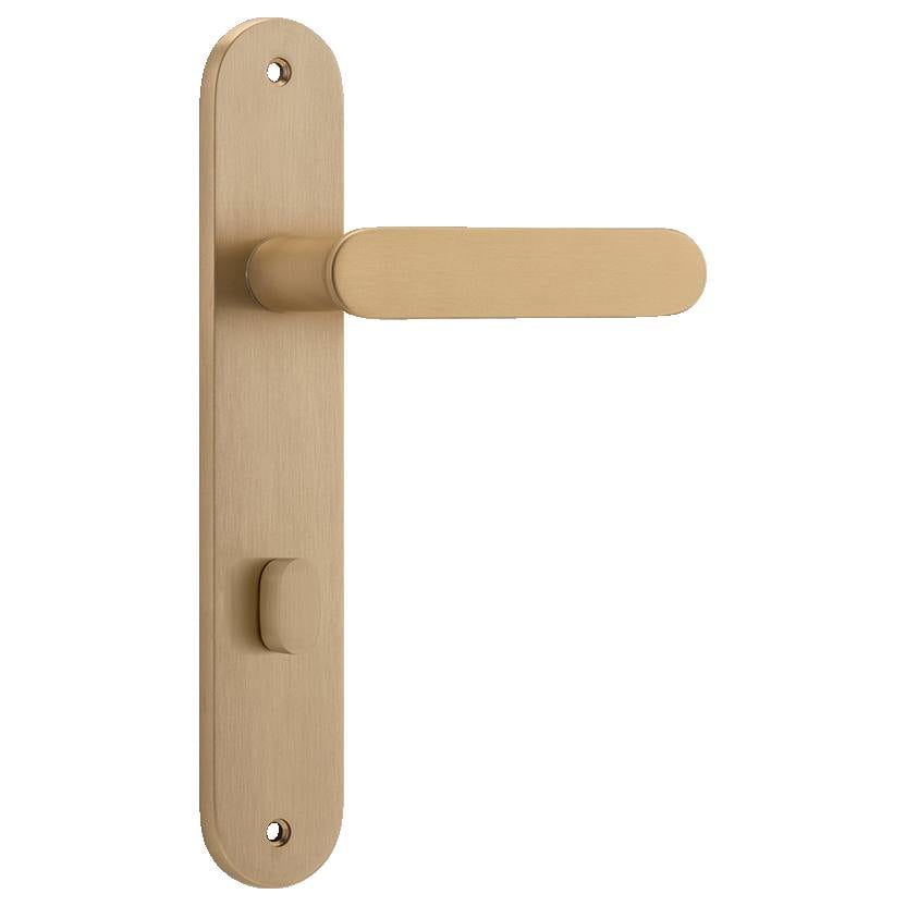 Bronte Lever Brushed Brass Oval Backplate