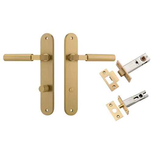 Berlin Lever Oval Backplate Privacy Kit Brushed Brass