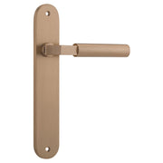 Berlin Lever Brushed Brass Oval Backplate