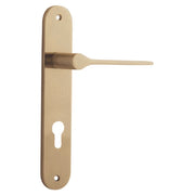 Como Lever Brushed Brass Oval Backplate