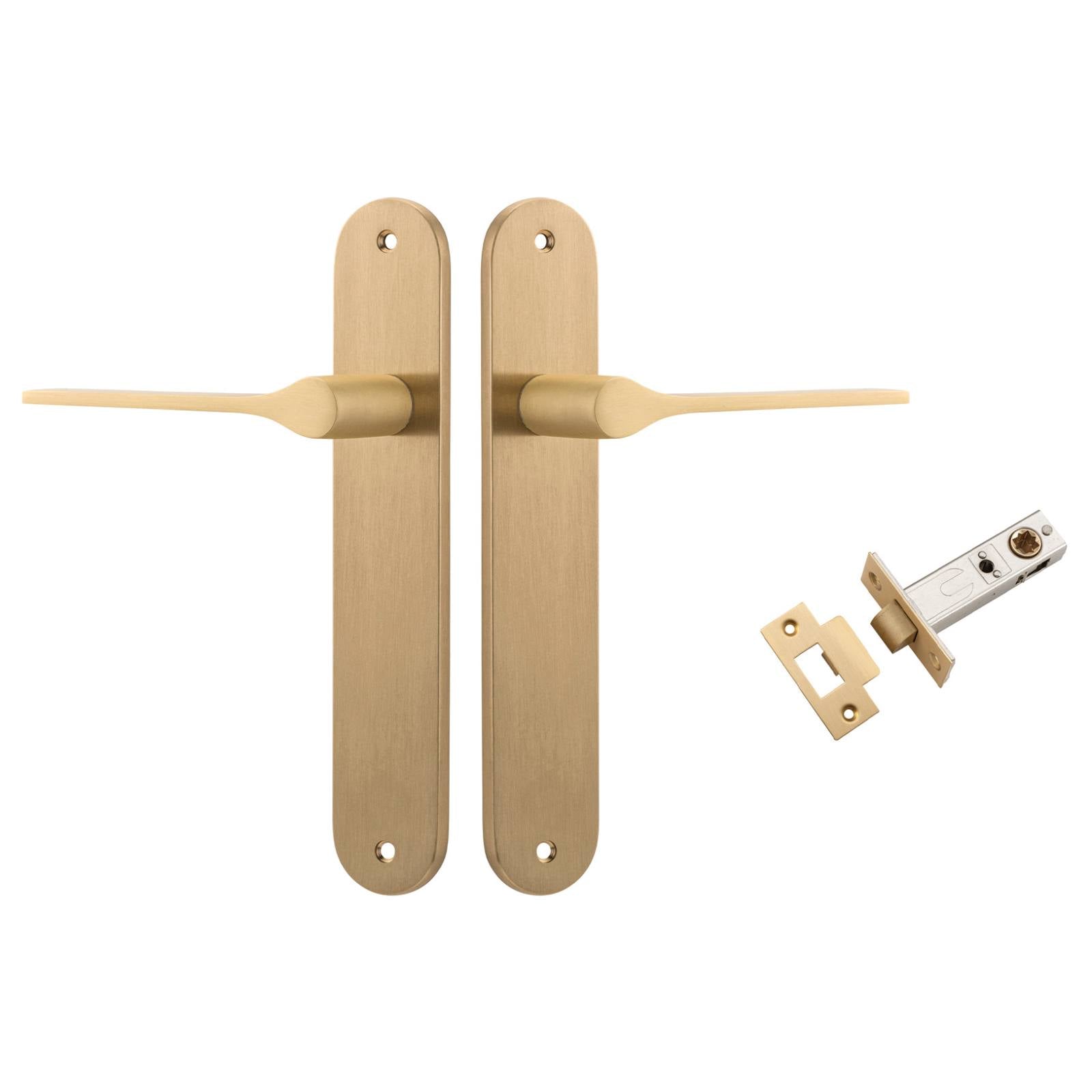Como Lever Oval Backplate Passage Kit Brushed Brass