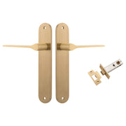 Como Lever Oval Backplate Passage Kit Brushed Brass