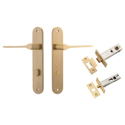 Como Lever Oval Backplate Privacy Kit Brushed Brass