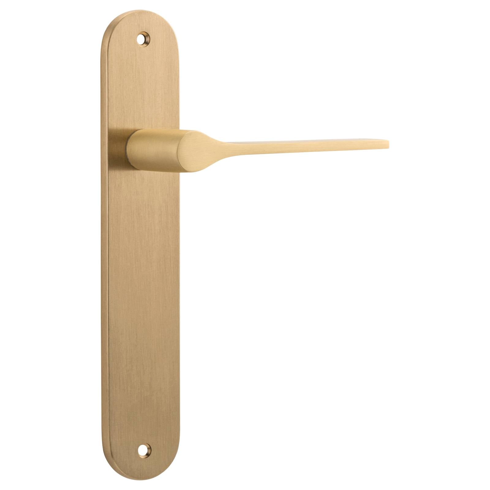 Como Lever Brushed Brass Oval Backplate