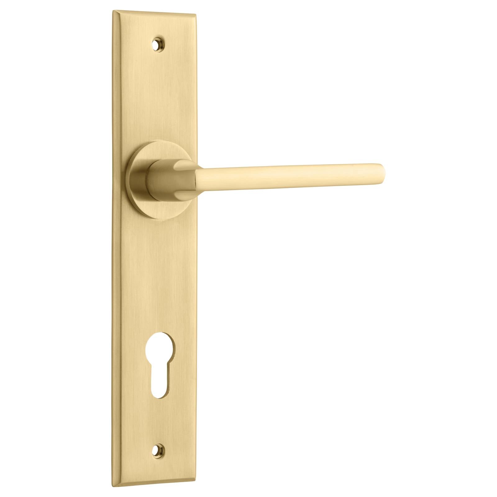 Baltimore Lever Brushed Brass Chamfered Backplate