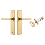 Baltimore Lever Chamfered Backplate Passage Kit Brushed Brass