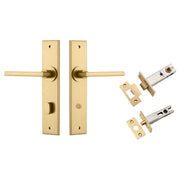 Baltimore Lever Chamfered Backplate Privacy Kit w Privacy Turn Brushed Brass