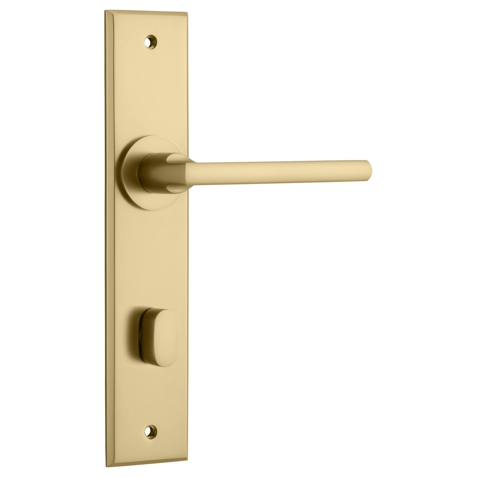 Baltimore Lever Brushed Brass Chamfered Backplate