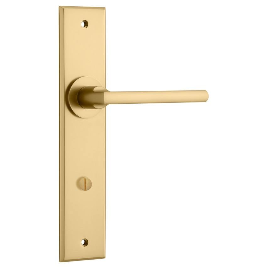 Baltimore Lever Brushed Brass Chamfered Backplate
