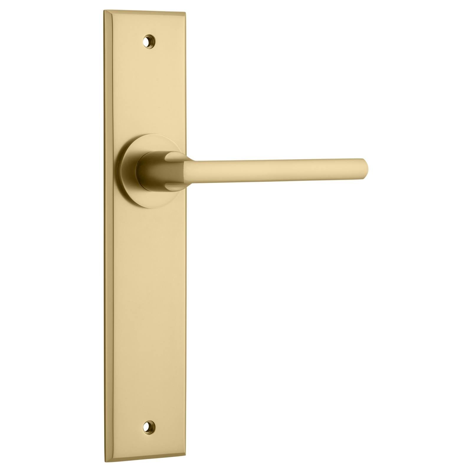 Baltimore Lever Brushed Brass Chamfered Backplate