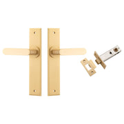 Bronte Lever Chamfered Backplate Passage Kit Brushed Brass