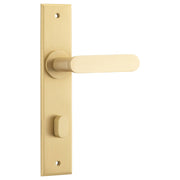 Bronte Lever Brushed Brass Chamfered Backplate
