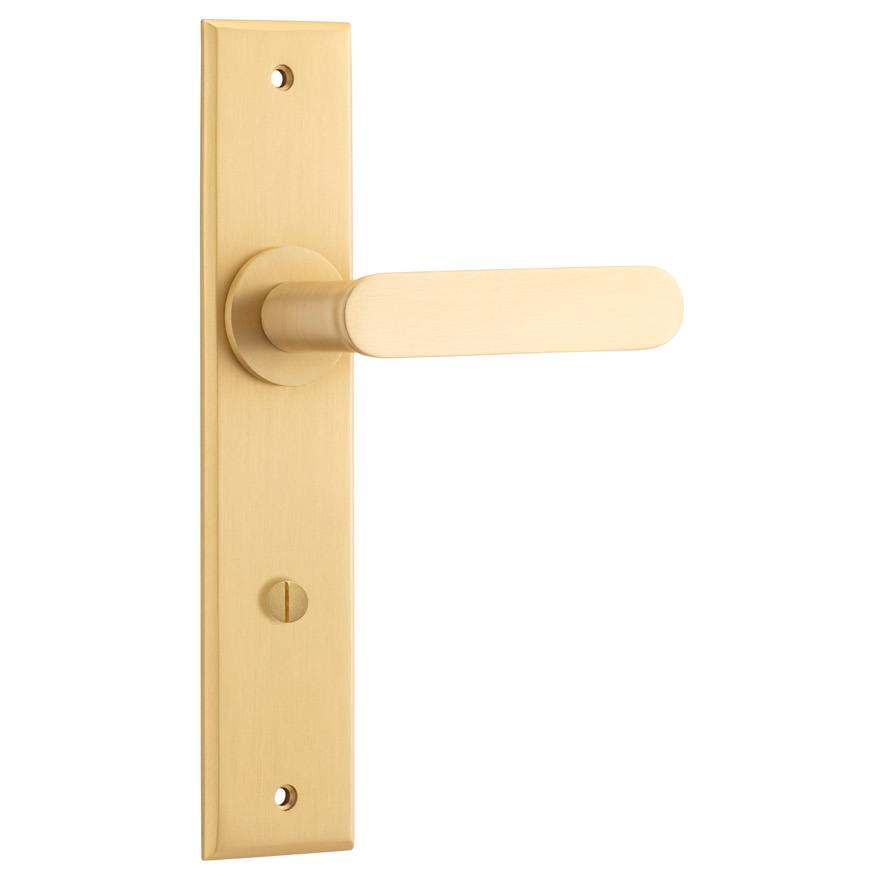 Bronte Lever Brushed Brass Chamfered Backplate