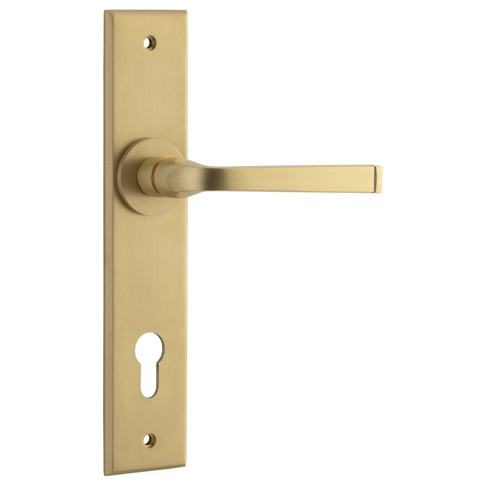 Annecy Lever Chamfered Backplate Brushed Brass