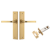 Annecy Lever Chamfered Backplate Passage Kit Brushed Brass