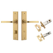 Annecy Lever Chamfered Backplate Privacy Kit w Privacy Turn Brushed Brass