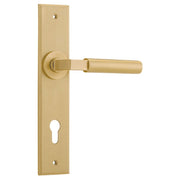 Berlin Lever Brushed Brass Chamfered Backplate