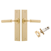Berlin Lever Chamfered Backplate Passage Kit Brushed Brass