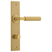 Berlin Lever Brushed Brass Chamfered Backplate