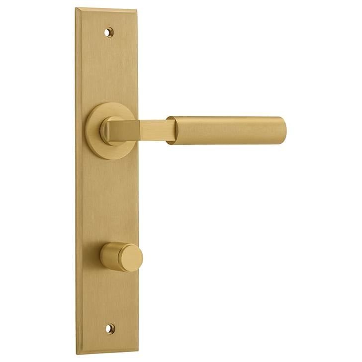 Berlin Lever Brushed Brass Chamfered Backplate