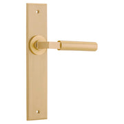 Berlin Lever Brushed Brass Chamfered Backplate