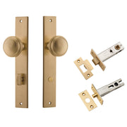Paddington Knob Rectangular Backplate Privacy Kit w Privacy Turn Brushed Brass