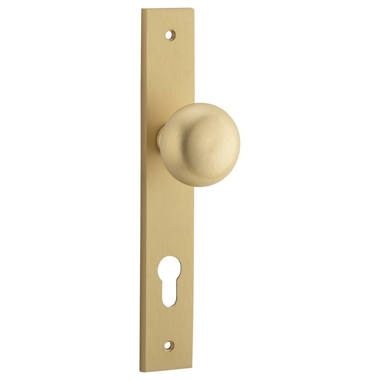 Cambridge Knob Rectangular Backplate Brushed Brass