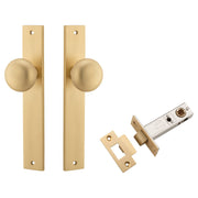 Cambridge Knob Rectangular Backplate Passage Kit Brushed Brass