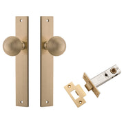Guildford Knob Rectangular Backplate Passage Kit Brushed Brass