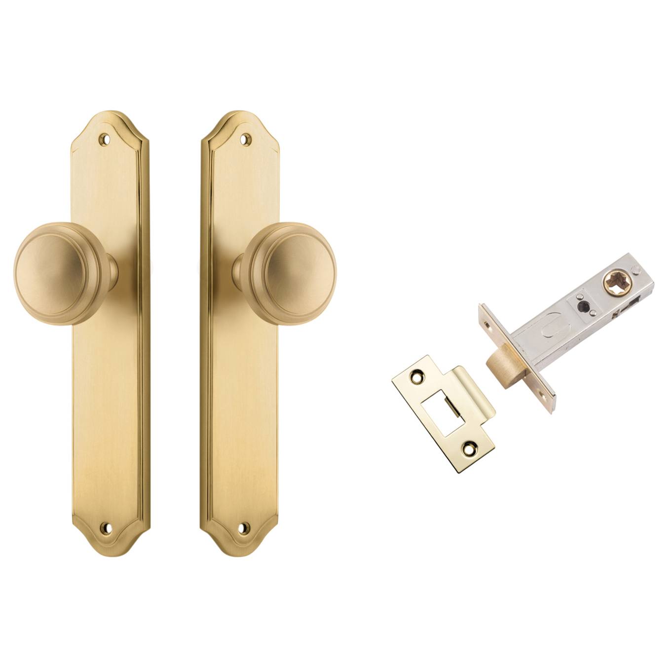 Paddington Knob Shouldered Backplate Passage Kit Brushed Brass