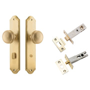 Paddington Knob Shouldered Backplate Privacy Kit w Privacy Turn Signature Brass