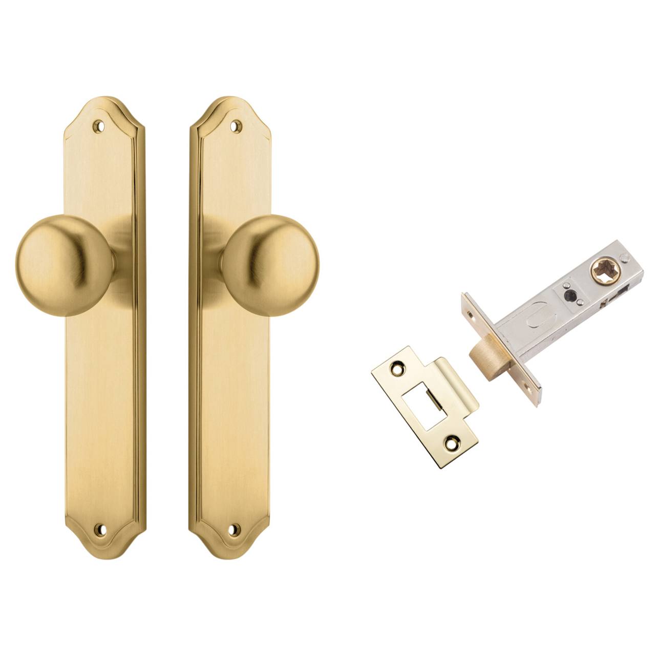 Cambridge Knob Shouldered Backplate Passage Kit Brushed Brass