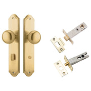 Cambridge Knob Shouldered Backplate Privacy Kit w Privacy Turn Brushed Brass