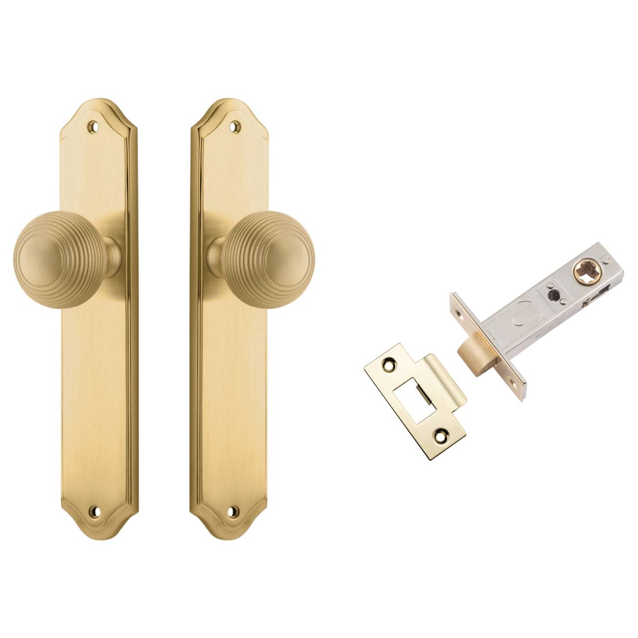 Guildford Knob Shouldered Backplate Passage Kit Brushed Brass