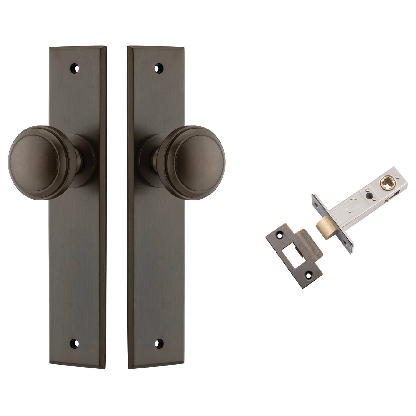 Paddington Knob Chamfered Backplate Passage Kit Signature Brass