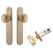 Paddington Knob Oval Backplate Passage Kit Brushed Brass