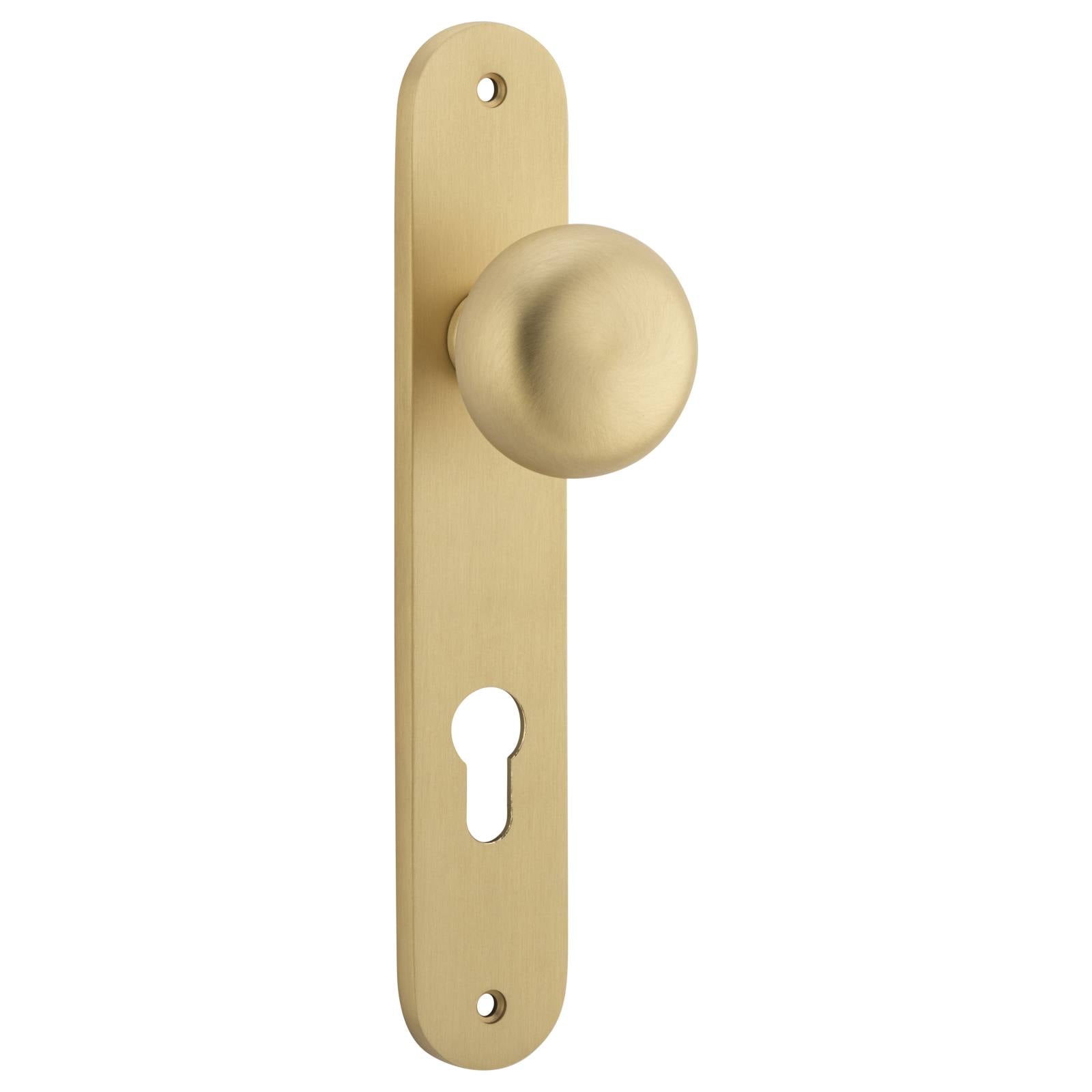 Cambridge Knob Oval Backplate Brushed Brass