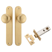 Cambridge Knob Oval Backplate Passage Kit Brushed Brass