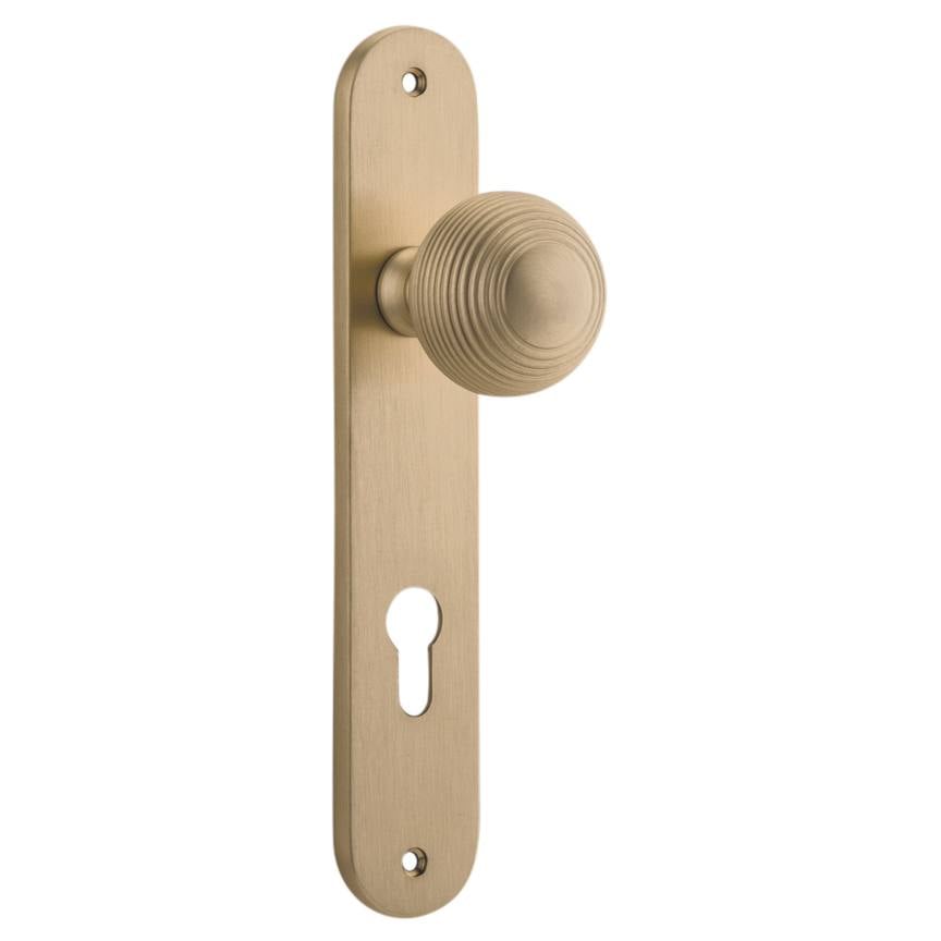 Guildford Knob Oval Backplate Brushed Brass