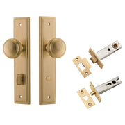 Paddington Knob Stepped Backplate Privacy Kit w Privacy Turn Brushed Brass