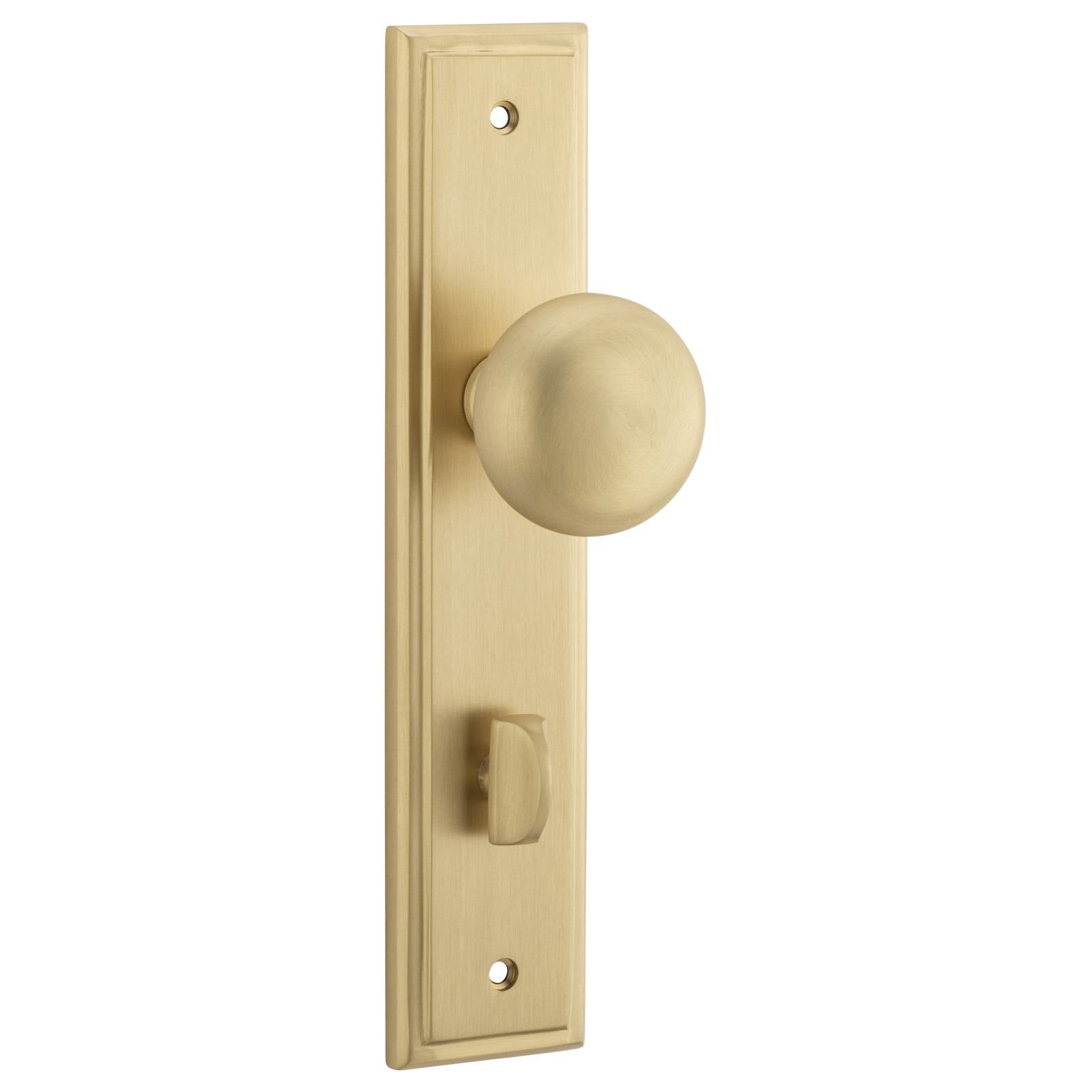 Cambridge Knob Stepped Backplate Brushed Brass