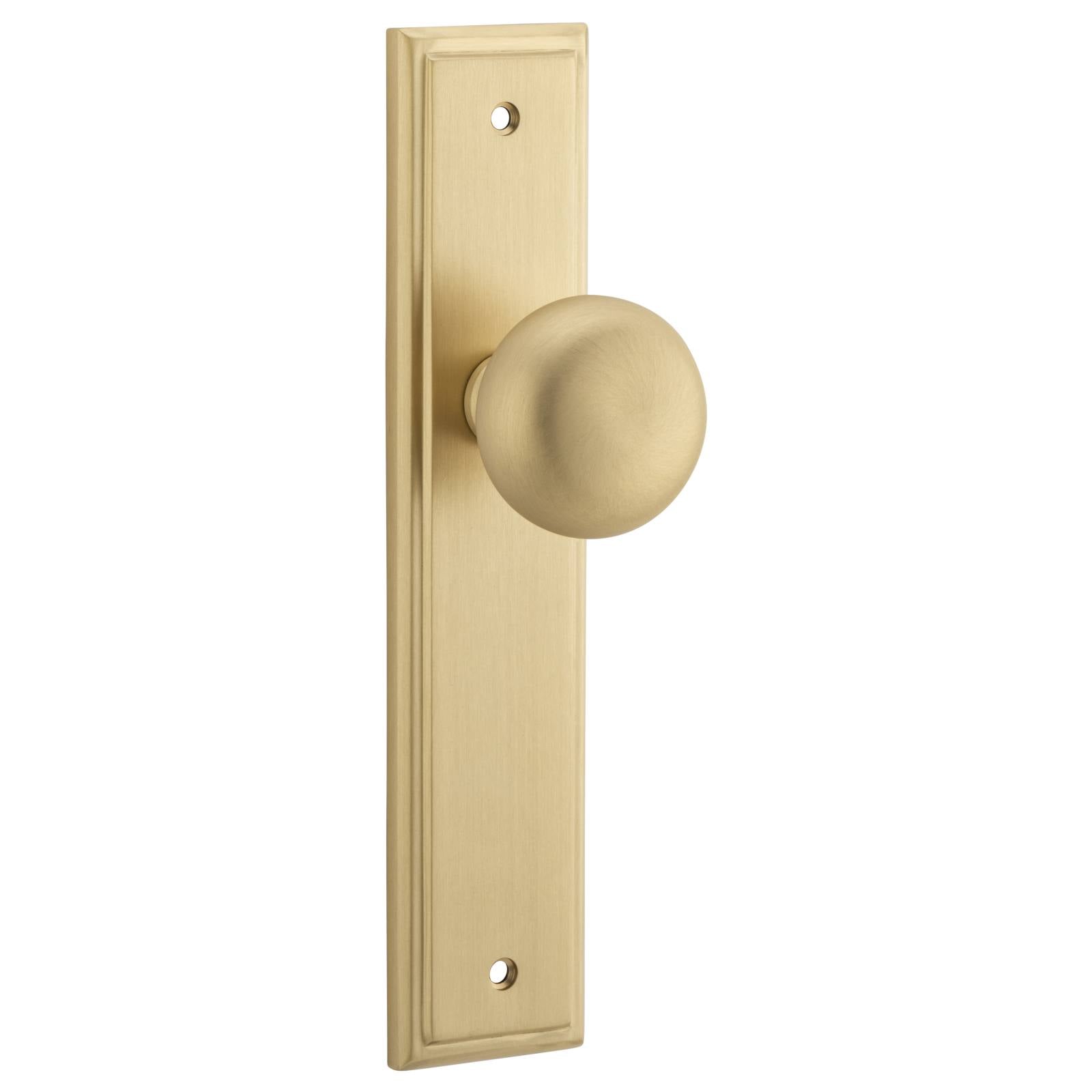 Cambridge Knob Stepped Backplate Brushed Brass