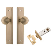 Guildford Knob Stepped Backplate Passage Kit Brushed Brass