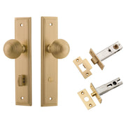 Guildford Knob Stepped Backplate Privacy Kit w Privacy Turn Brushed Brass